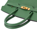 HERMES エルメス バーキン 35 グリーン □B刻印(1998年頃) ユニセックス クシュベル ハンドバッグ ABランク 中古 銀蔵