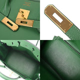 HERMES エルメス バーキン 35 グリーン □B刻印(1998年頃) ユニセックス クシュベル ハンドバッグ ABランク 中古 銀蔵