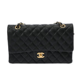 CHANEL シャネル マトラッセ Wフラップ チェーンショルダー 25cm ブラック A01112 レディース ラムスキン ショルダーバッグ Aランク 中古 銀蔵