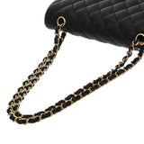 CHANEL シャネル マトラッセ Wフラップ チェーンショルダー 25cm ブラック A01112 レディース ラムスキン ショルダーバッグ Aランク 中古 銀蔵