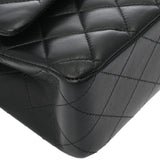 CHANEL シャネル マトラッセ Wフラップ チェーンショルダー 25cm ブラック A01112 レディース ラムスキン ショルダーバッグ Aランク 中古 銀蔵