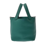 HERMES エルメス ピコタン ロック PM エクラ ヴェールヴェローヌ/ブルーノール D刻印(2019年頃) レディース トリヨンクレマンス ハンドバッグ Aランク 中古 銀蔵