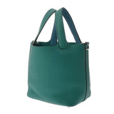 HERMES エルメス ピコタン ロック PM エクラ ヴェールヴェローヌ/ブルーノール D刻印(2019年頃) レディース トリヨンクレマンス ハンドバッグ Aランク 中古 銀蔵