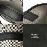 HERMES エルメス Hアンビエ GM エクリュ/ブラック Z刻印(2021年頃) レディース トワルアッシュ/ヴォ―スイフト ハンドバッグ ABランク 中古 銀蔵