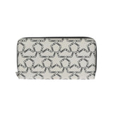 JIMMY CHOO ジミーチュウ ラウンドファスナー ホワイト/ブラック ユニセックス レザー 長財布 Bランク 中古 銀蔵