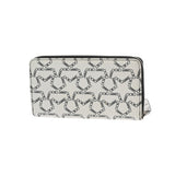 JIMMY CHOO ジミーチュウ ラウンドファスナー ホワイト/ブラック ユニセックス レザー 長財布 Bランク 中古 銀蔵
