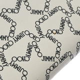 JIMMY CHOO ジミーチュウ ラウンドファスナー ホワイト/ブラック ユニセックス レザー 長財布 Bランク 中古 銀蔵