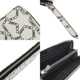 JIMMY CHOO ジミーチュウ ラウンドファスナー ホワイト/ブラック ユニセックス レザー 長財布 Bランク 中古 銀蔵