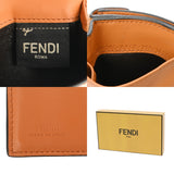 FENDI フェンディ コンパクトウォレット オレンジ ユニセックス 型押しレザー 三つ折り財布 ABランク 中古 銀蔵