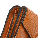 FENDI フェンディ コンパクトウォレット オレンジ ユニセックス 型押しレザー 三つ折り財布 ABランク 中古 銀蔵