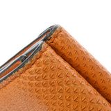 FENDI フェンディ コンパクトウォレット オレンジ ユニセックス 型押しレザー 三つ折り財布 ABランク 中古 銀蔵