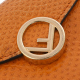 FENDI フェンディ コンパクトウォレット オレンジ ユニセックス 型押しレザー 三つ折り財布 ABランク 中古 銀蔵