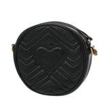 GUCCI グッチ GGマーモント ラウンドミニショルダー ブラック 550154 レディース カーフ ショルダーバッグ ABランク 中古 銀蔵