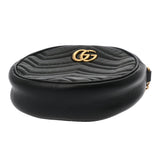 GUCCI グッチ GGマーモント ラウンドミニショルダー ブラック 550154 レディース カーフ ショルダーバッグ ABランク 中古 銀蔵