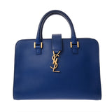SAINT LAURENT サンローラン モノグラム カバス 2WAYバッグ ブルー 357395 レディース レザー ハンドバッグ Bランク 中古 銀蔵