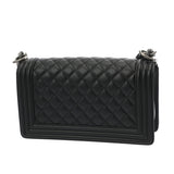 CHANEL シャネル ボーイシャネル チェーンショルダー 25cm ブラック A67086 レディース キャビアスキン ショルダーバッグ Aランク 中古 銀蔵