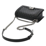 CHANEL シャネル ボーイシャネル チェーンショルダー 25cm ブラック A67086 レディース キャビアスキン ショルダーバッグ Aランク 中古 銀蔵