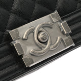 CHANEL シャネル ボーイシャネル チェーンショルダー 25cm ブラック A67086 レディース キャビアスキン ショルダーバッグ Aランク 中古 銀蔵
