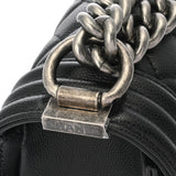 CHANEL シャネル ボーイシャネル チェーンショルダー 25cm ブラック A67086 レディース キャビアスキン ショルダーバッグ Aランク 中古 銀蔵