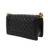 CHANEL シャネル ボーイシャネル チェーンショルダー 25cm ブラック A67086 レディース キャビアスキン ショルダーバッグ Aランク 中古 銀蔵