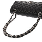 CHANEL シャネル マトラッセ Wフラップ チェーンショルダー 25cm ブラック A01112 レディース ラムスキン ショルダーバッグ Aランク 中古 銀蔵