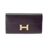 HERMES エルメス コンスタンス トゥーゴー レザン ゴールド金具 W刻印(2024年頃) レディース ボックスカーフ 長財布 Aランク 中古 銀蔵