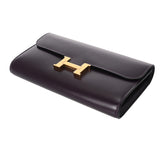 HERMES エルメス コンスタンス トゥーゴー レザン ゴールド金具 W刻印(2024年頃) レディース ボックスカーフ 長財布 Aランク 中古 銀蔵
