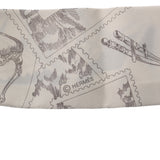 HERMES エルメス ツイリー PHILATELISTE DU ホワイト/マルチ レディース シルク100％ スカーフ Bランク 中古 銀蔵