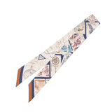 HERMES エルメス ツイリー PHILATELISTE DU ホワイト/マルチ レディース シルク100％ スカーフ Bランク 中古 銀蔵