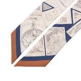 HERMES エルメス ツイリー PHILATELISTE DU ホワイト/マルチ レディース シルク100％ スカーフ Bランク 中古 銀蔵