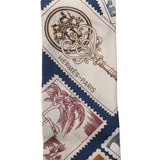 HERMES エルメス ツイリー PHILATELISTE DU ホワイト/マルチ レディース シルク100％ スカーフ Bランク 中古 銀蔵