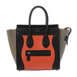 CELINE セリーヌ ラゲージ マイクロショッパー トリコロール 189793 レディース スムースカーフ ハンドバッグ ABランク 中古 銀蔵