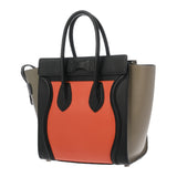 CELINE セリーヌ ラゲージ マイクロショッパー トリコロール 189793 レディース スムースカーフ ハンドバッグ ABランク 中古 銀蔵