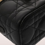 CHRISTIAN DIOR クリスチャンディオール マイクロバニティ ブラック S09350NMJ レディース ラムスキン バニティバッグ Aランク 中古 銀蔵
