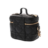 CHRISTIAN DIOR クリスチャンディオール マイクロ バニティ ブラック S09350NMJ レディース ラムスキン バニティバッグ Aランク 中古 銀蔵