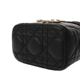 CHRISTIAN DIOR クリスチャンディオール マイクロ バニティ ブラック S09350NMJ レディース ラムスキン バニティバッグ Aランク 中古 銀蔵