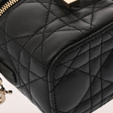 CHRISTIAN DIOR クリスチャンディオール マイクロ バニティ ブラック S09350NMJ レディース ラムスキン バニティバッグ Aランク 中古 銀蔵