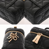 CHRISTIAN DIOR クリスチャンディオール マイクロ バニティ ブラック S09350NMJ レディース ラムスキン バニティバッグ Aランク 中古 銀蔵