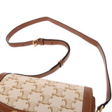 CELINE セリーヌ ティーン トリオンフバッグ ホワイト/ブラウン 188882BZ4.01BC レディース トリオンフキャンバス/カーフスキン ショルダーバッグ Aランク 中古 銀蔵