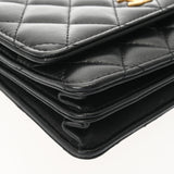 CHANEL シャネル マトラッセ フリル チェーン ウォレット ブラック レディース ラムスキン ショルダーバッグ Aランク 中古 銀蔵