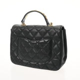 CHANEL シャネル マトラッセ トップハンドル フラップバッグ 2WAY ブラック レディース キャビアスキン ハンドバッグ ABランク 中古 銀蔵
