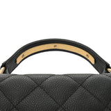 CHANEL シャネル マトラッセ トップハンドル フラップバッグ 2WAY ブラック レディース キャビアスキン ハンドバッグ ABランク 中古 銀蔵