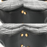 CHANEL シャネル マトラッセ トップハンドル フラップバッグ 2WAY ブラック レディース キャビアスキン ハンドバッグ ABランク 中古 銀蔵
