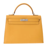 HERMES エルメス ケリー 32 外縫い 2WAY ジョーヌアンプル □O刻印(2011年頃) レディース ヴォーエプソン ハンドバッグ Aランク 中古 銀蔵