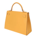 HERMES エルメス ケリー 32 外縫い 2WAY ジョーヌアンプル □O刻印(2011年頃) レディース ヴォーエプソン ハンドバッグ Aランク 中古 銀蔵