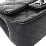 CHANEL シャネル マトラッセ チェーンショルダー 17cm ブラック レディース ラムスキン ショルダーバッグ ABランク 中古 銀蔵