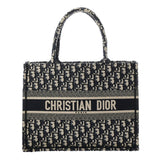 CHRISTIAN DIOR クリスチャンディオール ブックトート ミディアム ネイビー M1296ZRIW_M828 レディース キャンバス トートバッグ ABランク 中古 銀蔵