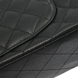 CHANEL シャネル マトラッセ チェーンショルダー 23cm Wフラップ ブラック A01113 レディース キャビアスキン ショルダーバッグ Aランク 中古 銀蔵