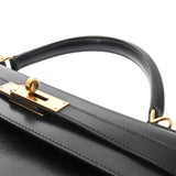 HERMES エルメス ケリー 32 内縫い 2WAY ブラック □E刻印(2001年頃) レディース ボックスカーフ ハンドバッグ ABランク 中古 銀蔵