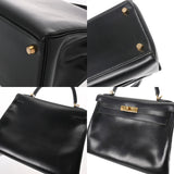 HERMES エルメス ケリー 32 内縫い 2WAY ブラック □E刻印(2001年頃) レディース ボックスカーフ ハンドバッグ ABランク 中古 銀蔵